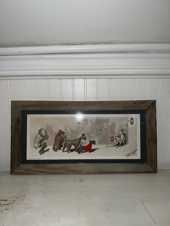 Boris Klein Other - Boris O Klein (1893-1985) - "Dirty Dogs of Paris" framed signed embossed print